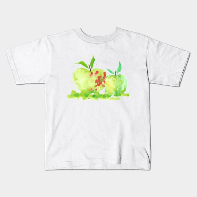 Green apples Kids T-Shirt by Elsiebat